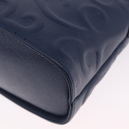 Saint Laurent Overseas Leather, Navy, Leather, Tote Bag