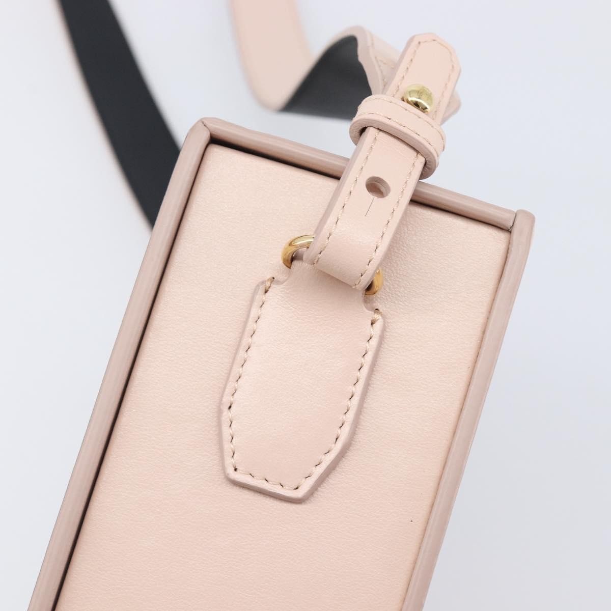 Fendi Logo Vertical Box Leather, Pink, Leather, Crossbody Bag