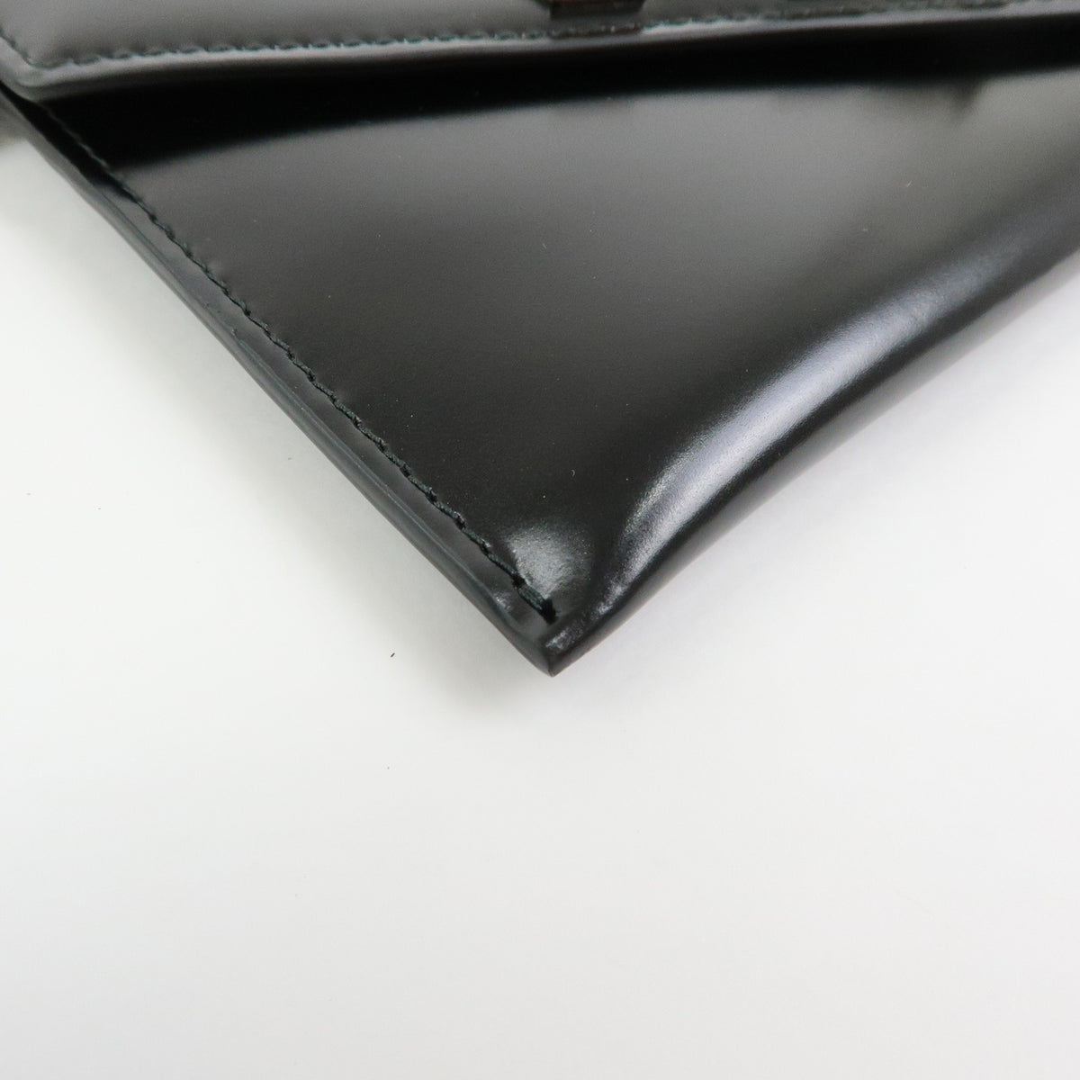 Prada Envelope Logo Clutch Spazzolato Leather, Black, Leather, Clutch