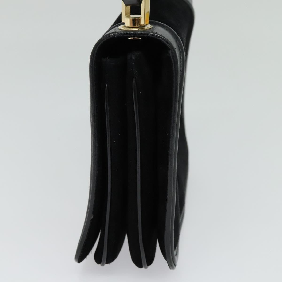 Salvatore Ferragamo Gancini Suede, Black, Suede, Shoulder Bag