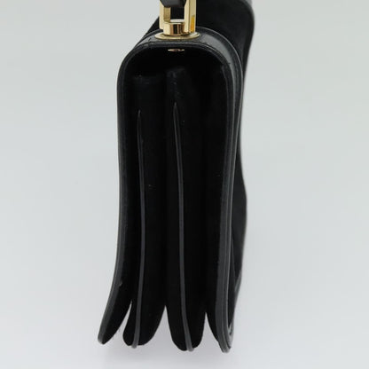 Salvatore Ferragamo Gancini Suede, Black, Suede, Shoulder Bag