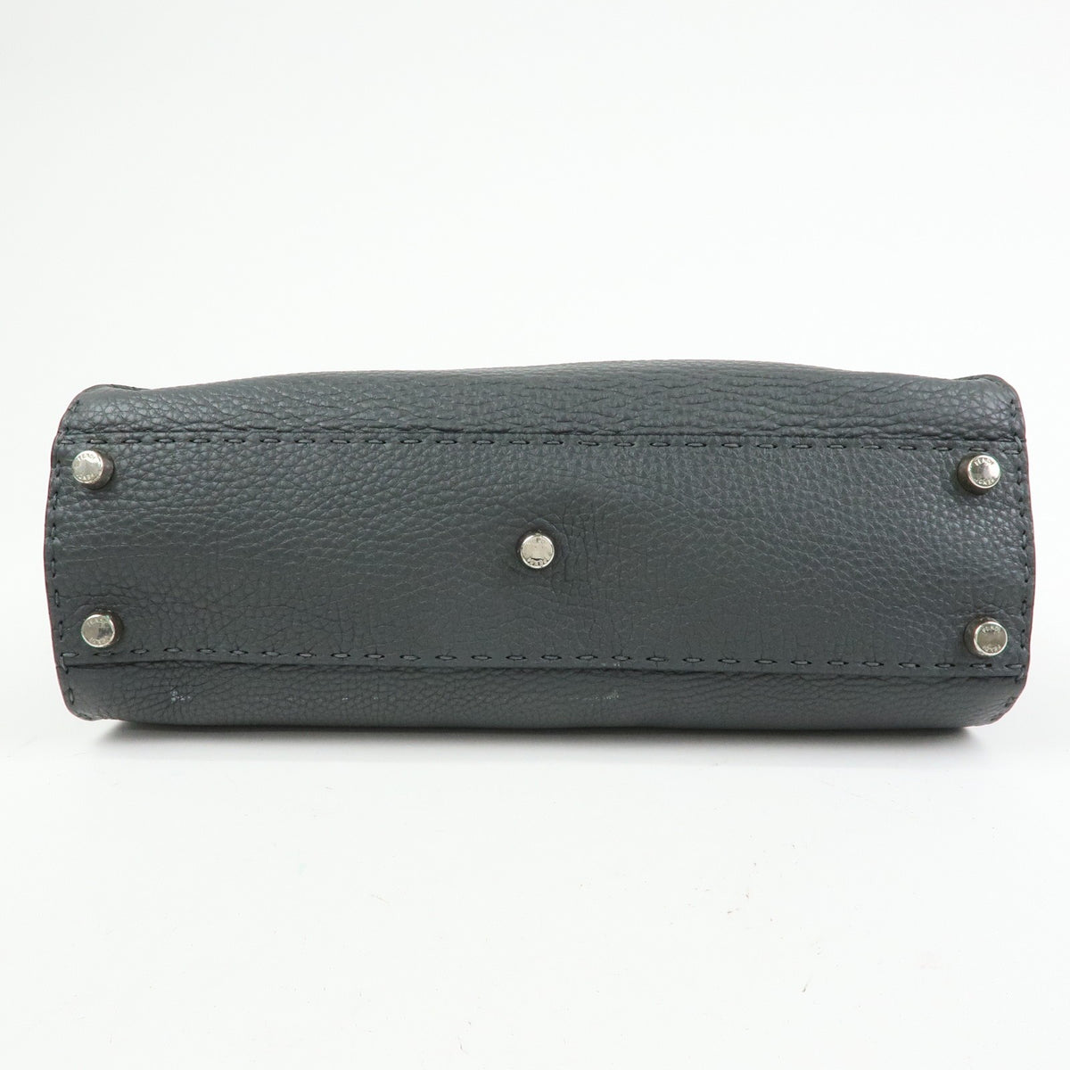 Fendi Selleria Peekaboo Leather, Gray, Leather, Handbag