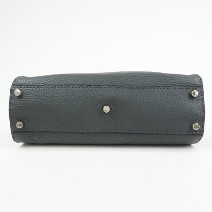 Fendi Selleria Peekaboo Leather, Gray, Leather, Handbag