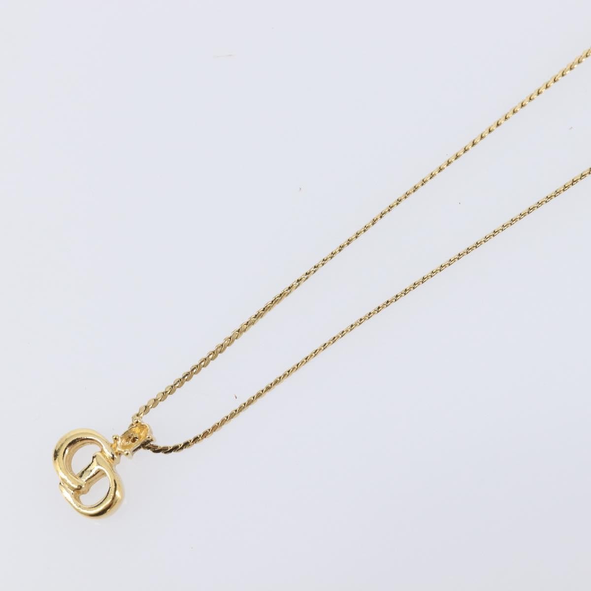 Christian Dior CD Pendant Metal, Gold, Metal, Necklace