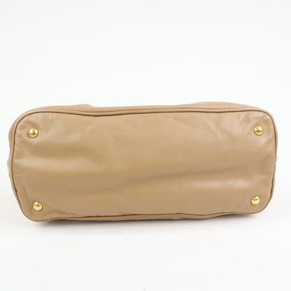 Prada Convertible Shopper Soft Calf, Brown, Leather, Tote Bag