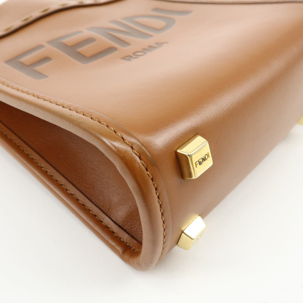Fendi Sunshine Shopper Leather, Brown, Leather, Tote Bag