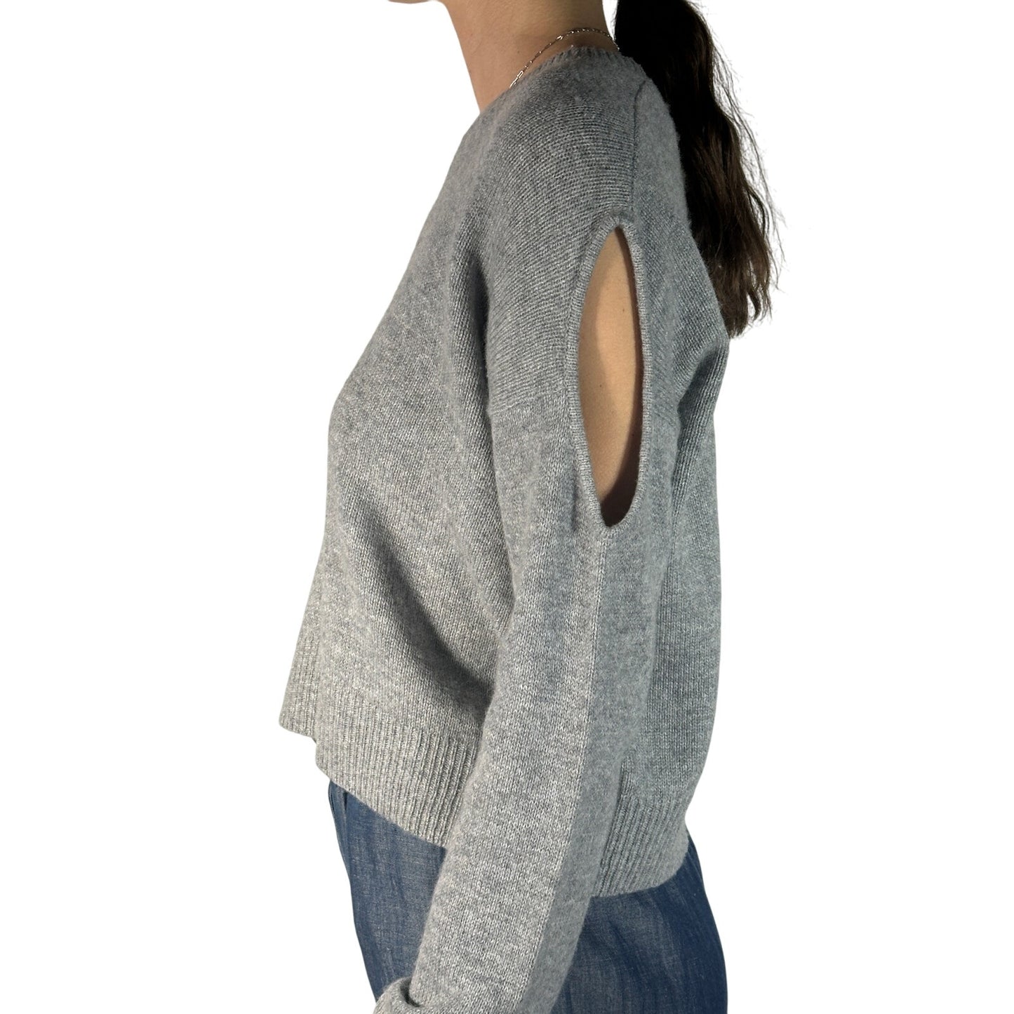 ALEXANDER MCQUEEN Cold Shoulder Wool Sweater