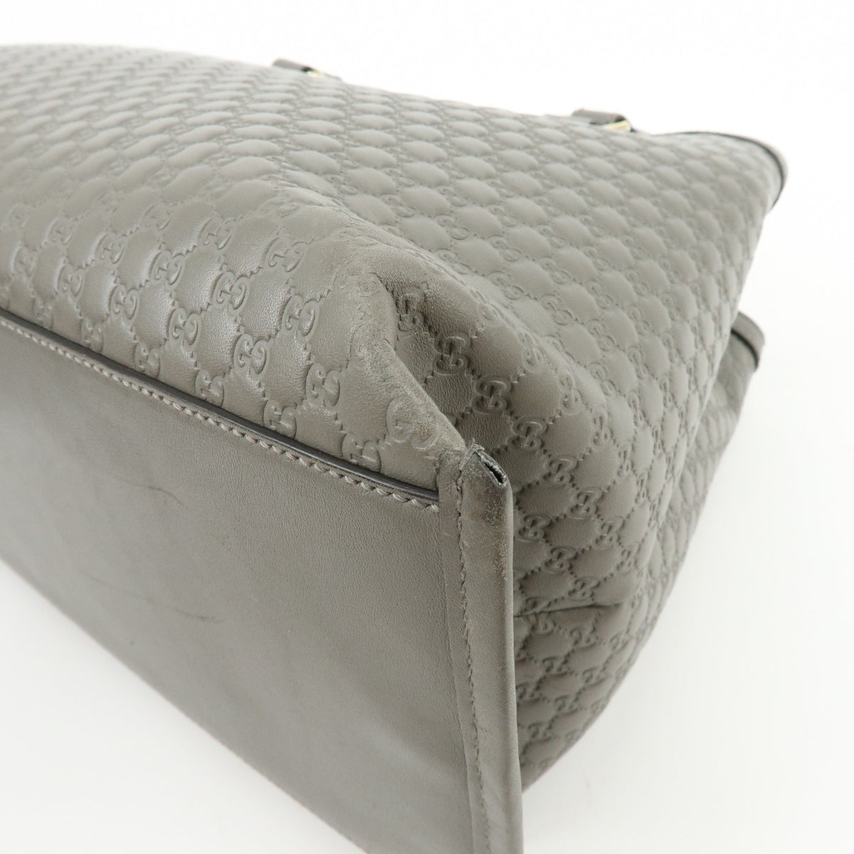 Gucci Zip Pocket Soft Microguccissima Leather, Gray, Leather, Tote Bag