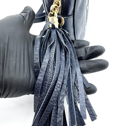 Gucci Soho Disco Leather, Navy, Leather, Crossbody Bag