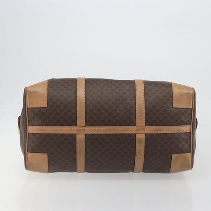 Celine Vintage Macadam Boston Canvas, Brown, PVC, Handbag