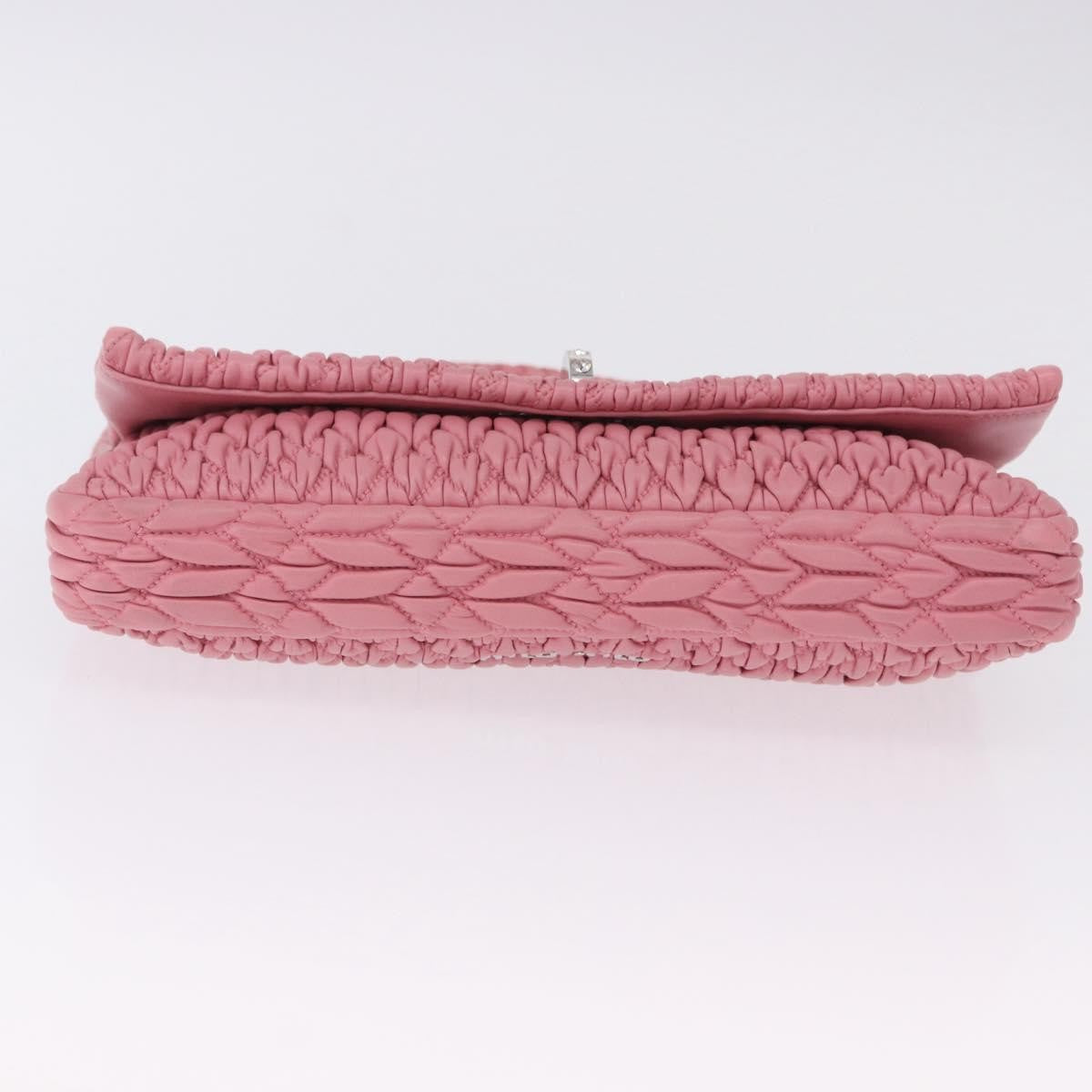 Miu Miu Crystal Clutch Matelasse Leather, Pink, Leather, Handbag