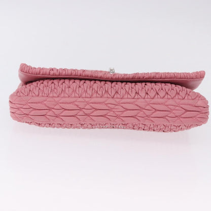 Miu Miu Crystal Clutch Matelasse Leather, Pink, Leather, Handbag