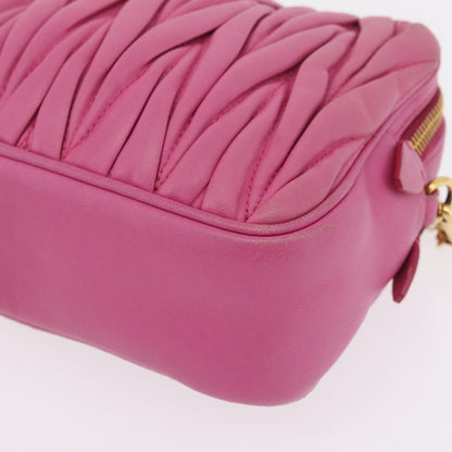 Miu Miu Tech Matelasse Leather, Pink, Leather, Crossbody Bag