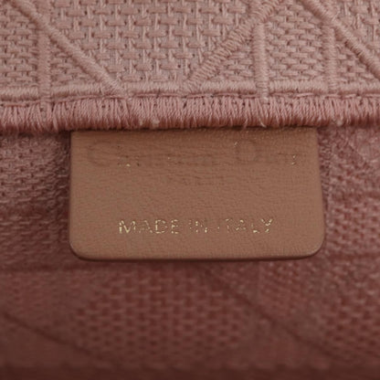 Christian Dior Book Cannage Embroidered Canvas, Pink, Canvas, Tote Bag