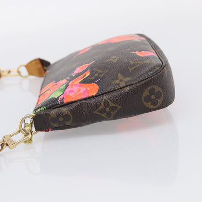 Louis Vuitton Pochette Accessoires Limited Edition Monogram Roses, Multicolour, Canvas, Clutch
