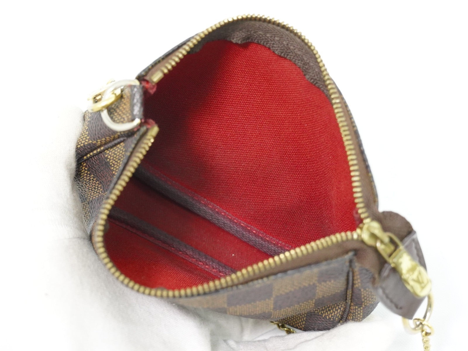 Louis Vuitton Pochette Accessoires Damier, Brown, Canvas, Clutch