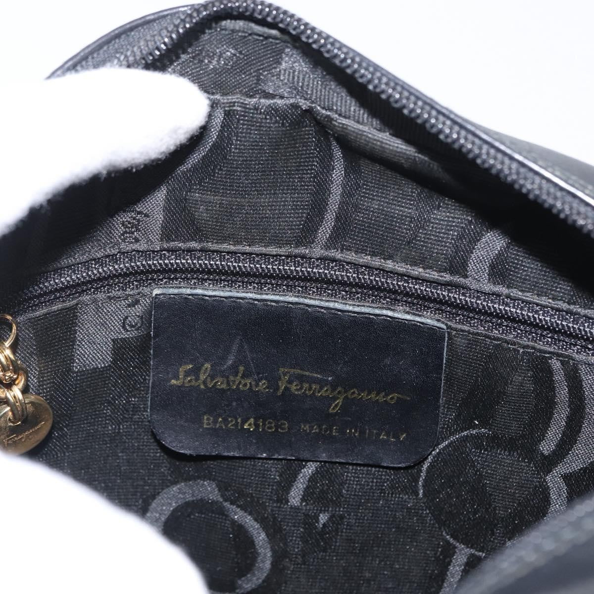 Salvatore Ferragamo Vara Bow camera Leather, Black, Leather, Shoulder Bag