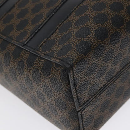 Celine Vintage Macadam Canvas and Leather, Black, Canvas, Shoulder Bag