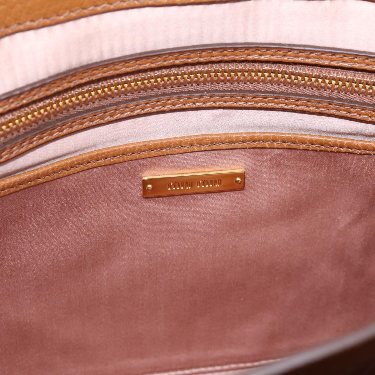 Miu Miu Madras Convertible Lock Leather, Brown, Leather, Tote Bag