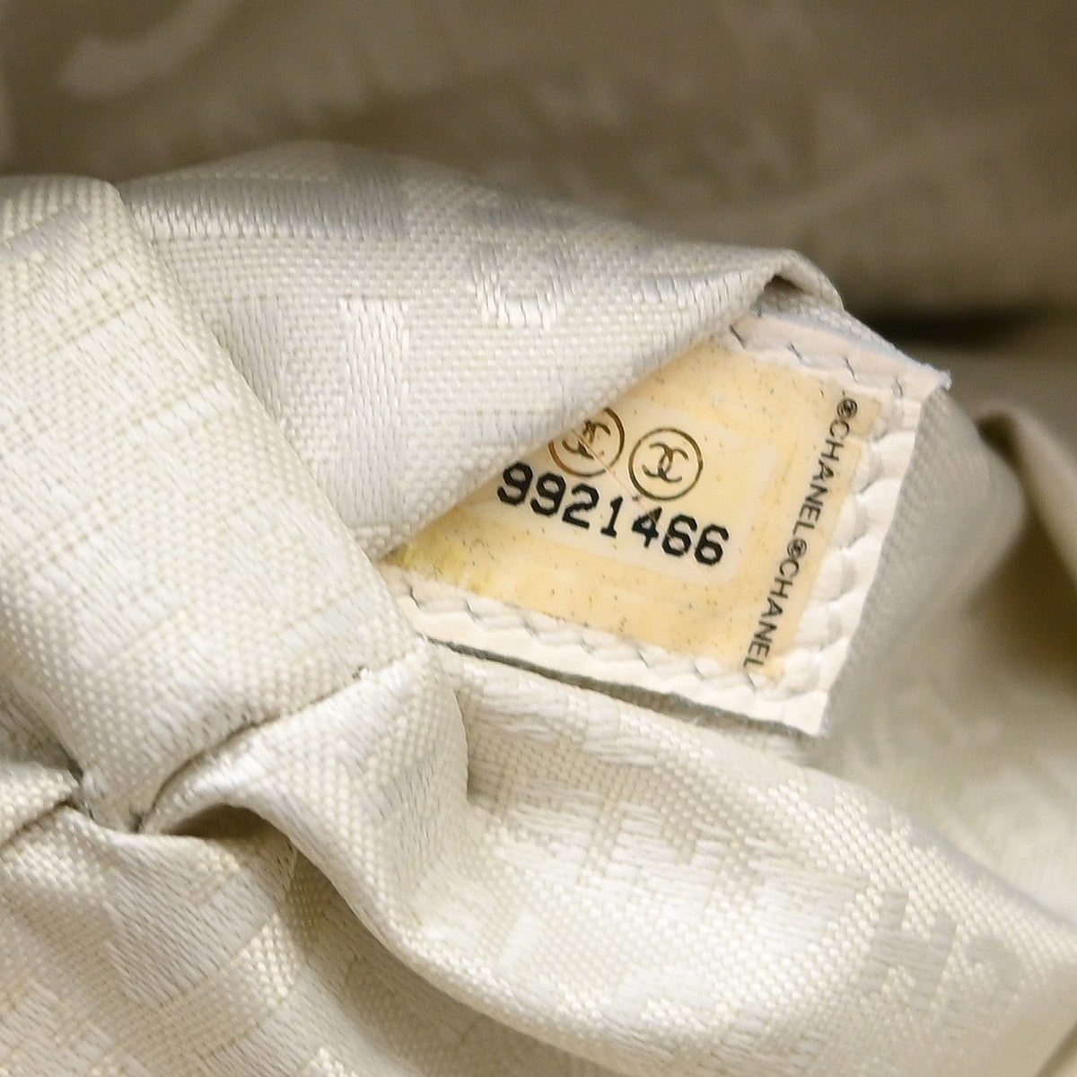 Chanel Square Stitch Bowler Quilted Caviar, White, Calfskin, Shoulder Bag
