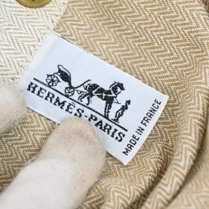 Hermes Aline Toile, Beige, Cotton, Handbag