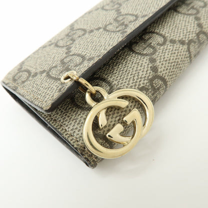 Gucci Interlocking G French GG Coated Canvas, Beige, Canvas, Wallet