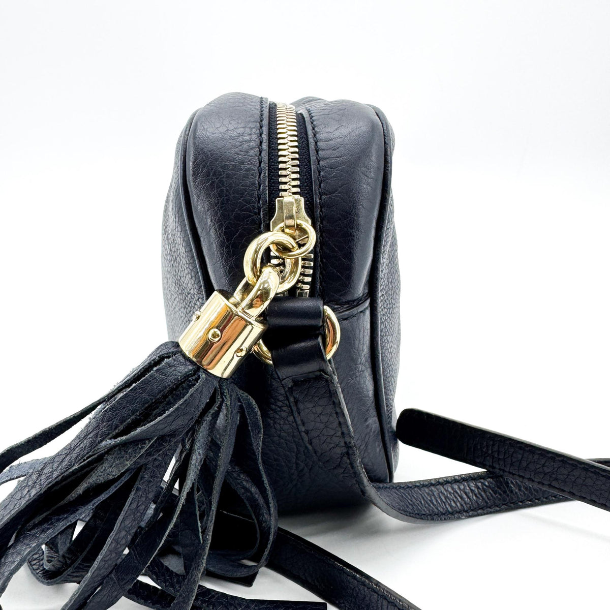 Gucci Soho Disco Leather, Navy, Leather, Crossbody Bag