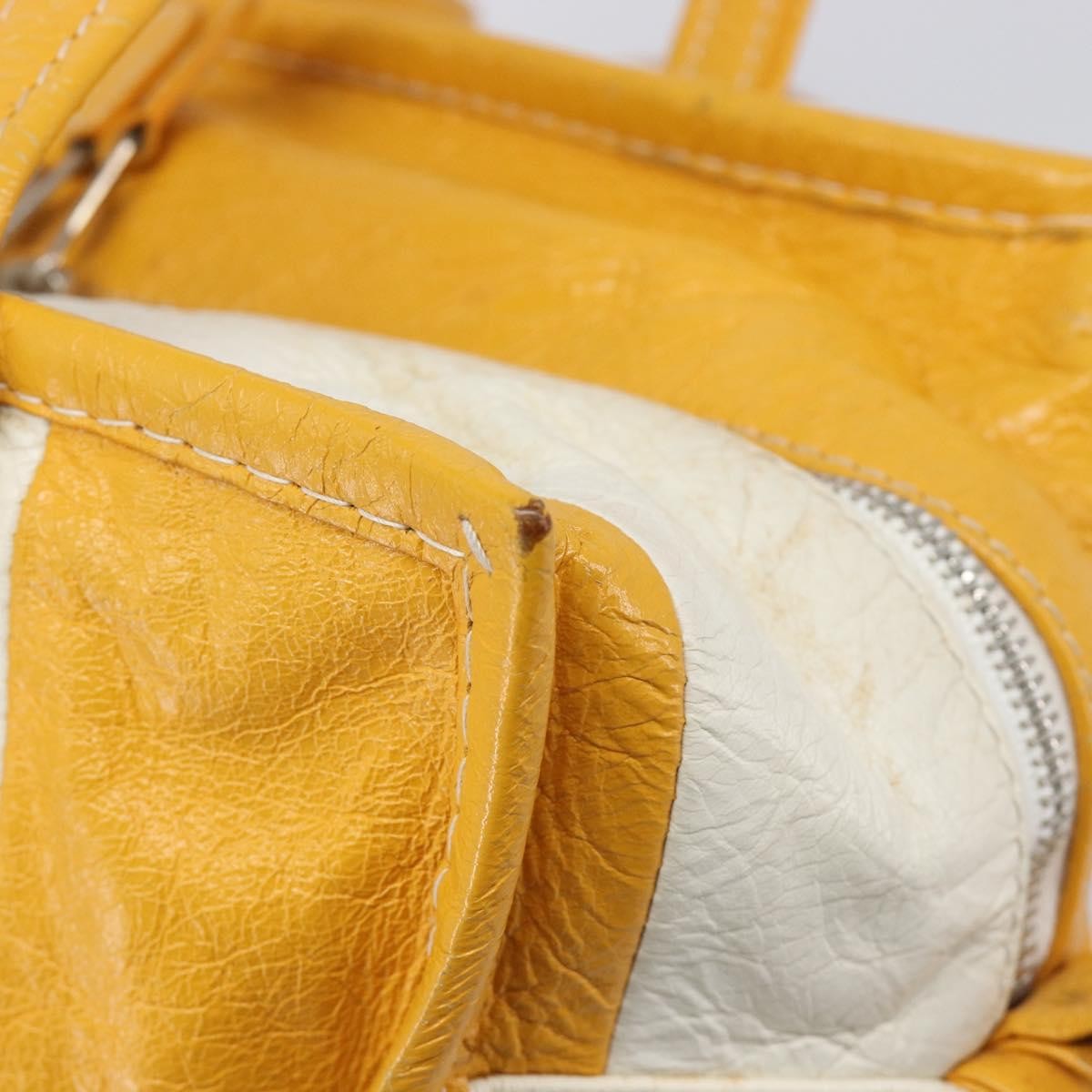 Balenciaga Bazar Leather, Yellow, Leather, Tote Bag