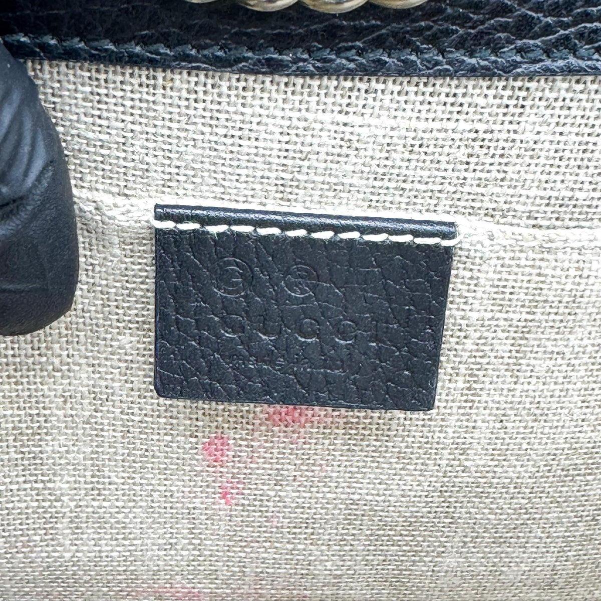 Gucci Interlocking Leather, Black, Leather, Shoulder Bag