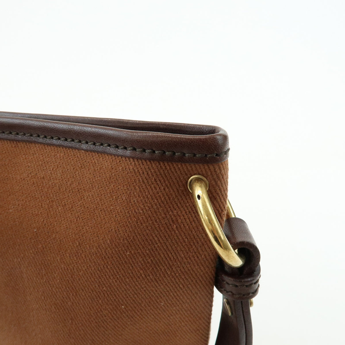Saint Laurent Kahara Cassandra Canvas, Brown, Canvas, Shoulder Bag