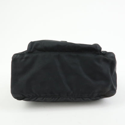 Prada Zip Buckle Messenger Tessuto, Black, Nylon, Handbag