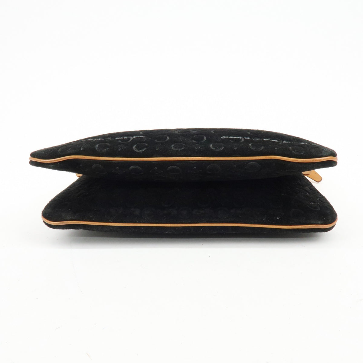 Celine C Macadam Shoulder Suede, Black, Suede, Handbag