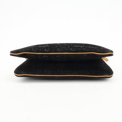 Celine C Macadam Shoulder Suede, Black, Suede, Handbag