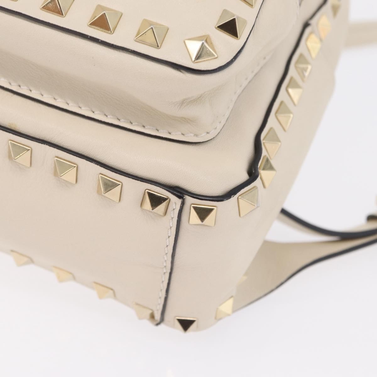 Valentino Garavani Rockstud Leather, Beige, Leather, Tote Bag