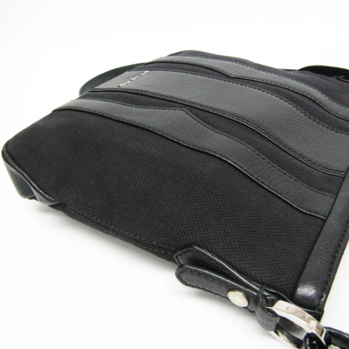 Bvlgari Open Hobo Leather, Black, Leather, Shoulder Bag