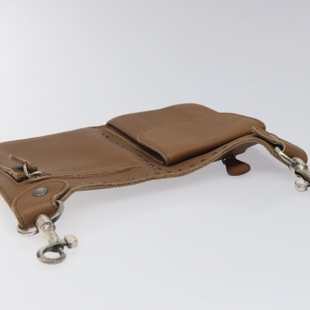 Bottega Veneta Vintage Front Pocket Waist Leather, Brown, Leather, Clutch