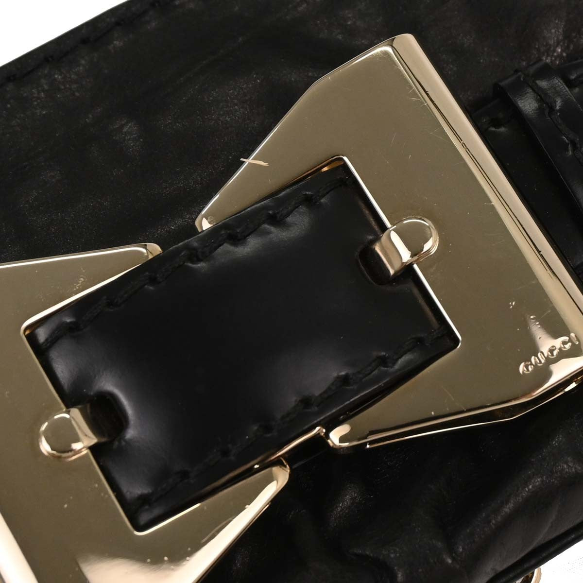 Gucci Vintage Leather, Black, Leather, Handbag