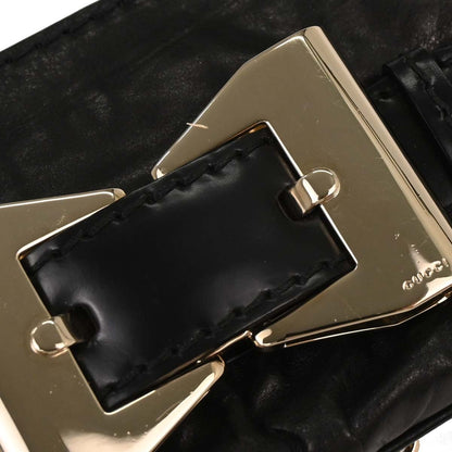 Gucci Vintage Leather, Black, Leather, Handbag