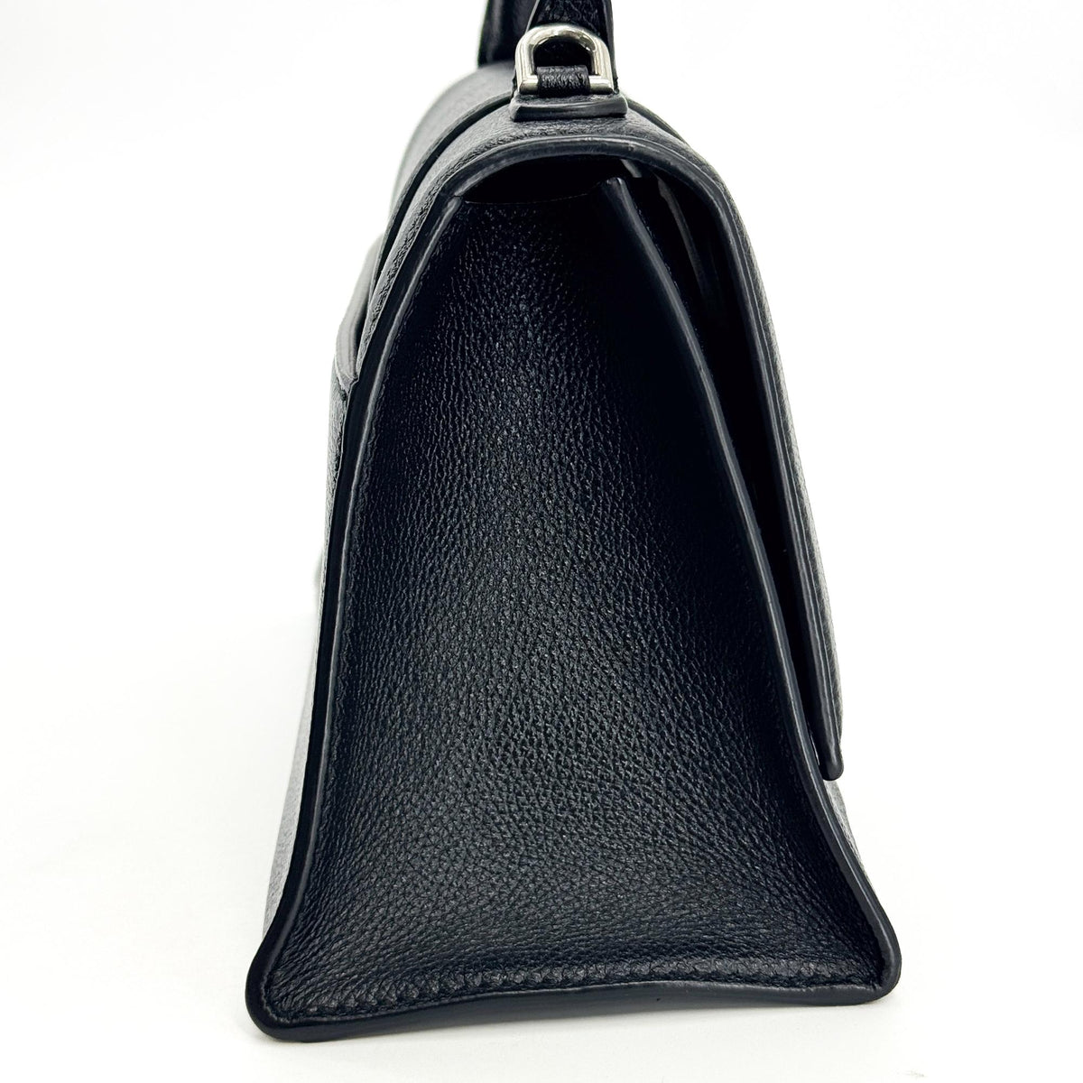 Balenciaga Hourglass Top Handle Leather, Black, Leather, Handbag