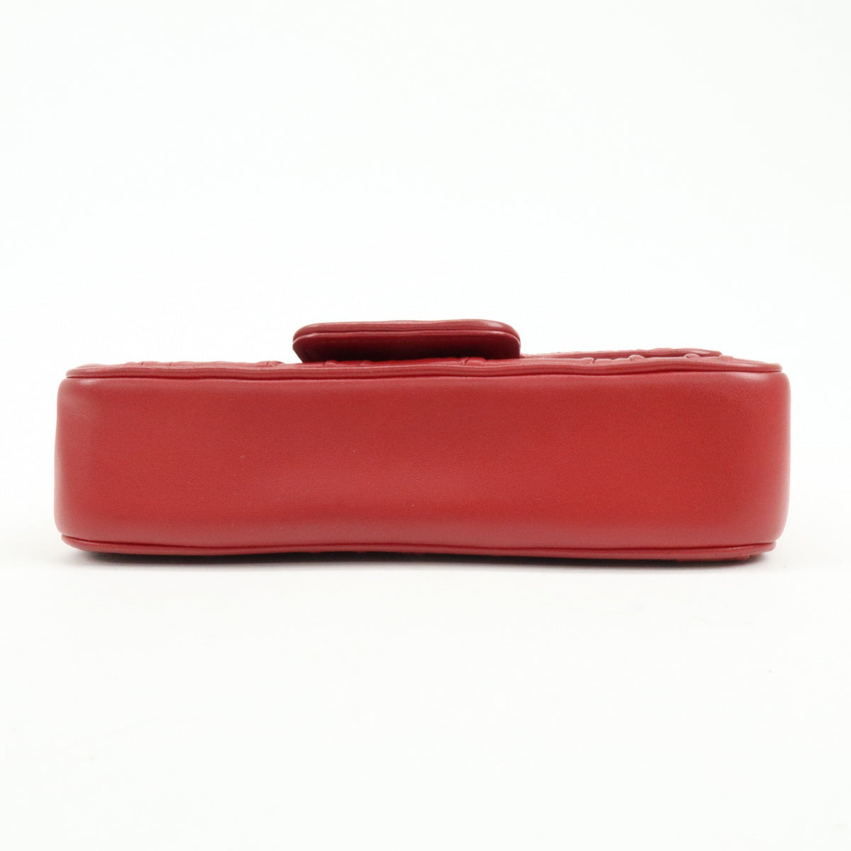 Prada Chain Flap Nappa Gaufre, Red, Leather, Shoulder Bag