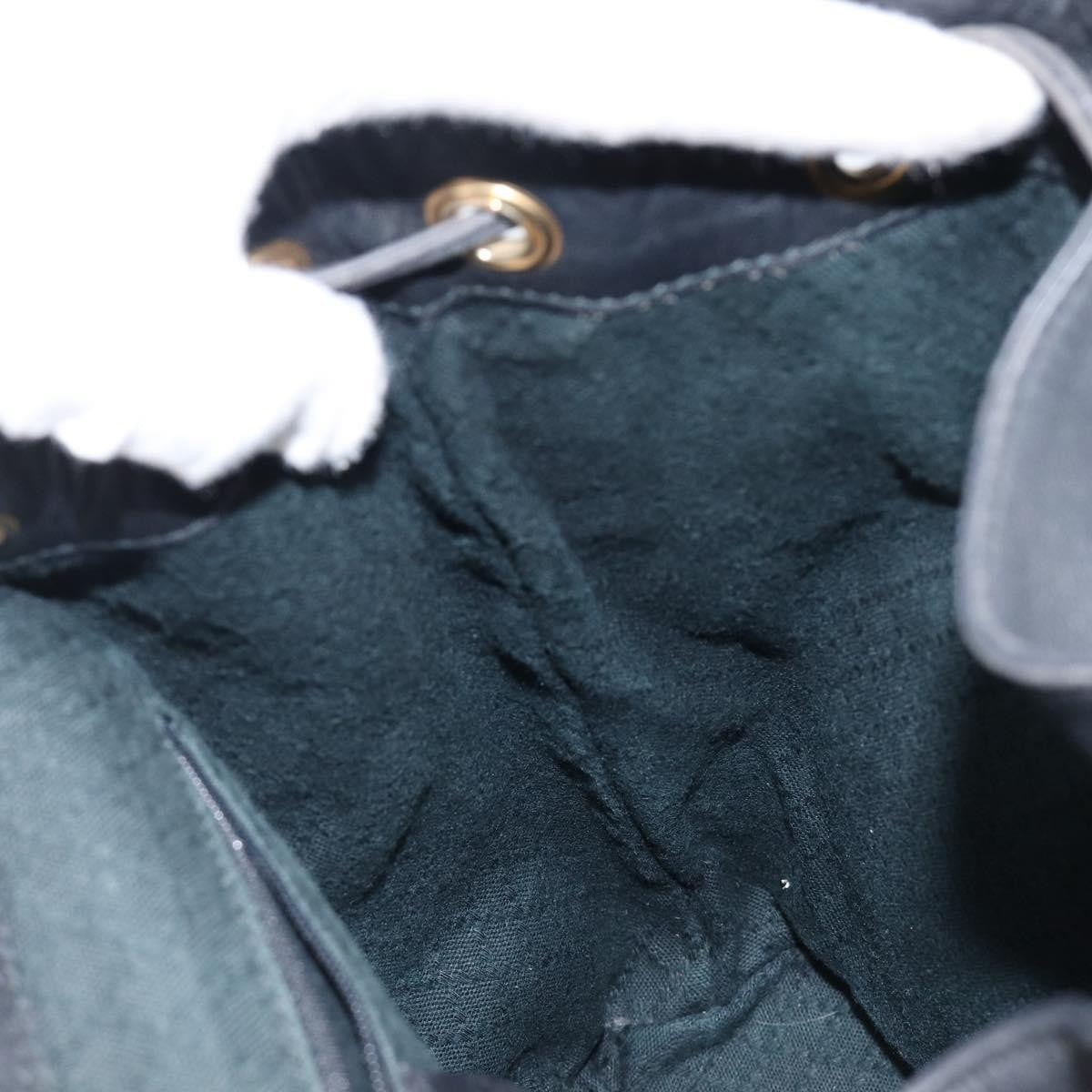Gucci Vintage Bamboo Leather, Black, Leather, Backpack