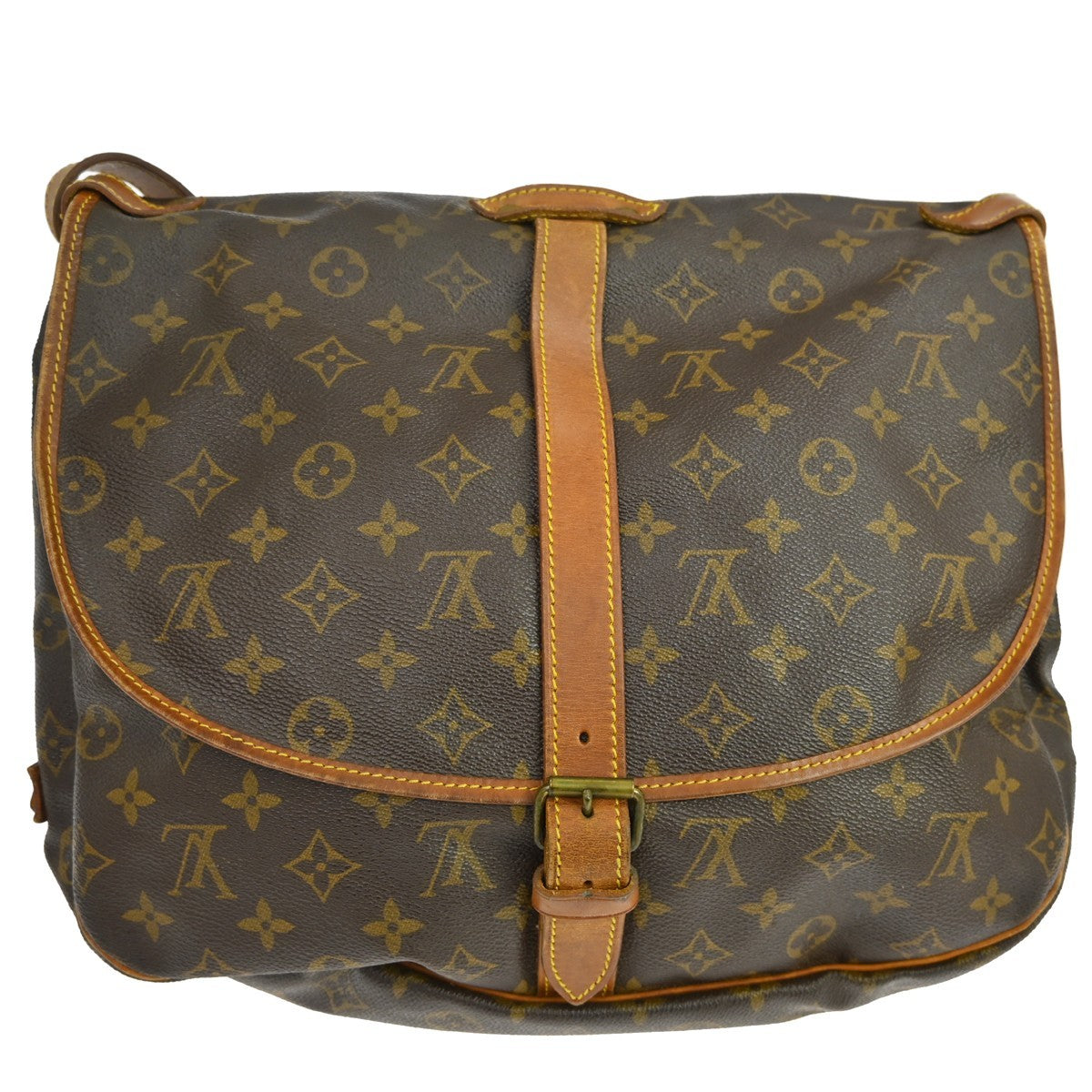 Louis Vuitton Saumur Monogram, Brown, Canvas, Shoulder Bag