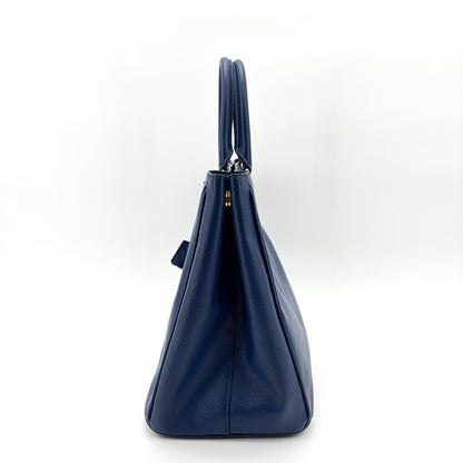 Prada Lux Open Saffiano Leather, Blue, Leather, Tote Bag