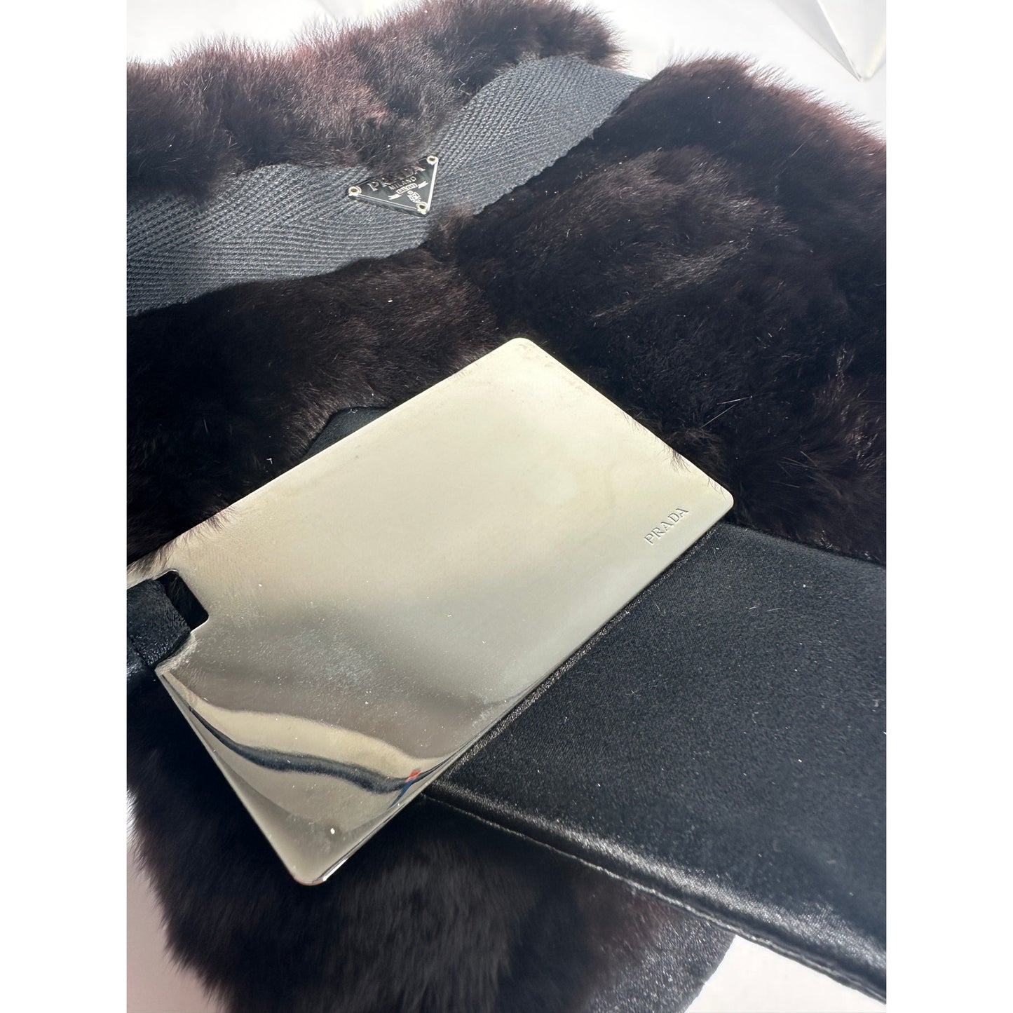 PRADA Kolinsky Fur Mini Bag Black