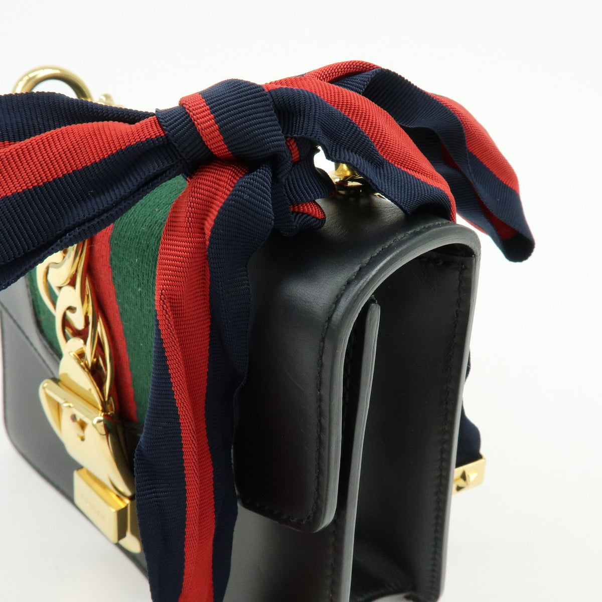 Gucci Sylvie Leather, Black, Leather, Shoulder Bag