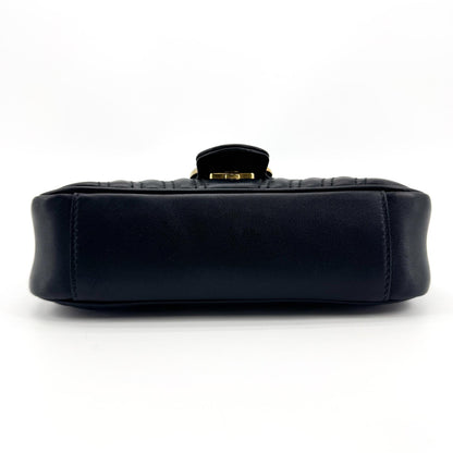 Gucci GG Marmont Flap Matelasse Leather, Black, Leather, Handbag