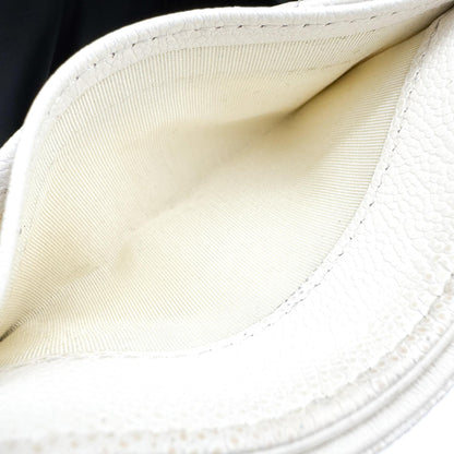 Chanel Classic Card Holder Quilted Caviar, White, Leather, Card Holder