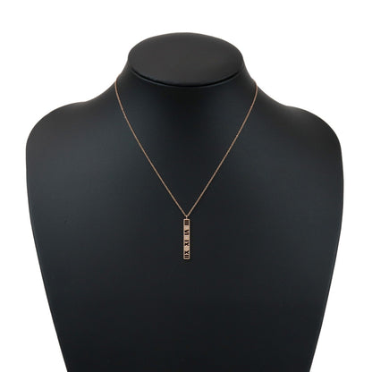 Tiffany & Co. Atlas Pierced Bar Drop Pendant 18K Rose Gold with Diamonds, Pink, Rose Gold, Necklace