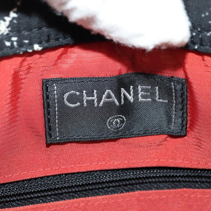 Chanel Travel Line Lock Printed Nylon, Black, Nylon, Backpack