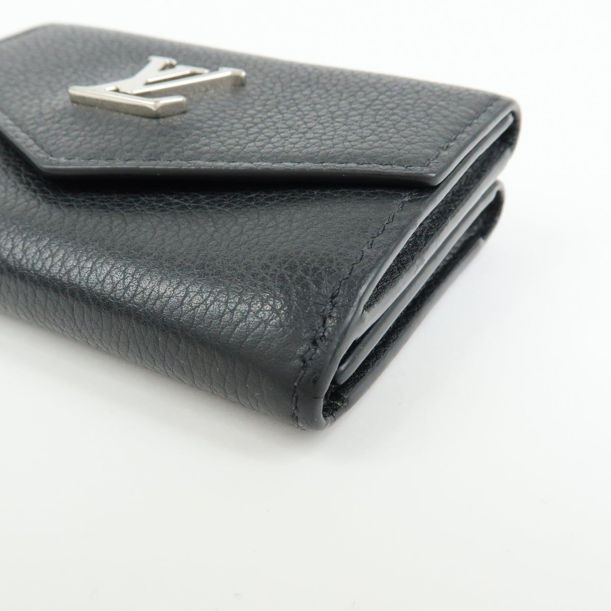 Louis Vuitton Lockmini Leather, Black, Leather, Wallet